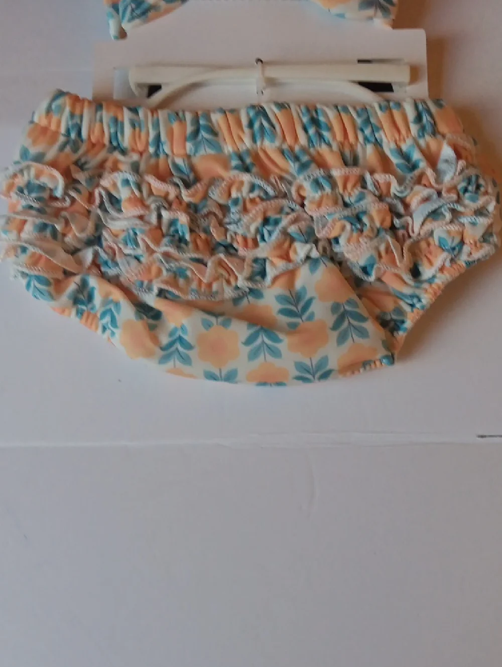 PEACH FLORAL KIDS SUNGLASSES & BOW SET - PEACH/TEAL